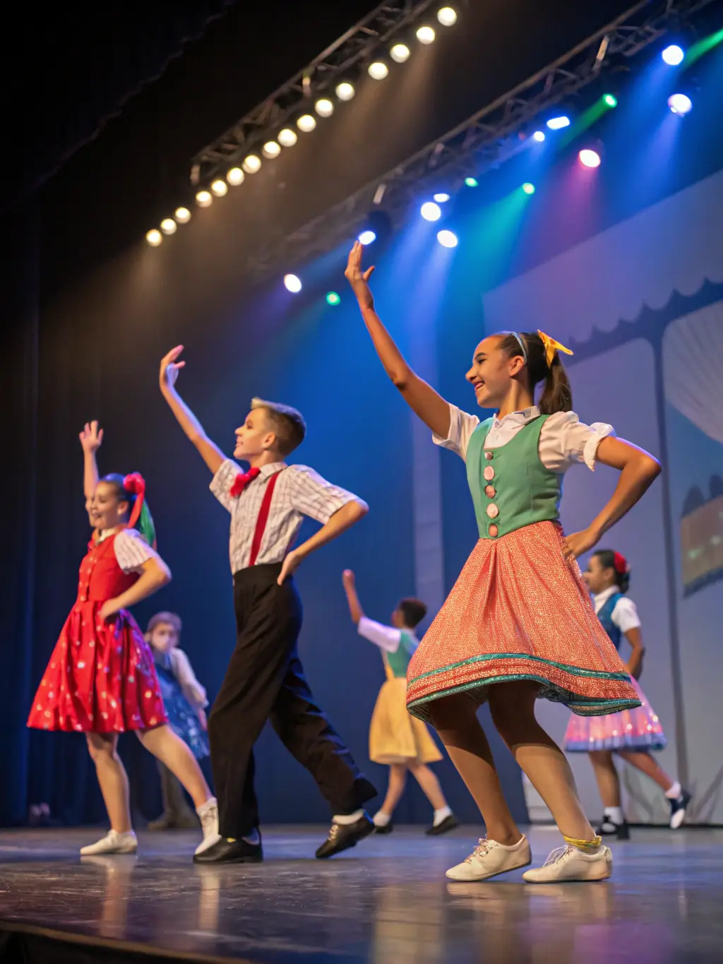 A collage of photos showcasing different dance styles taught at Les Yeux d'Orient, including oriental, fusion, and world dances, emphasizing the variety and richness of the programs.