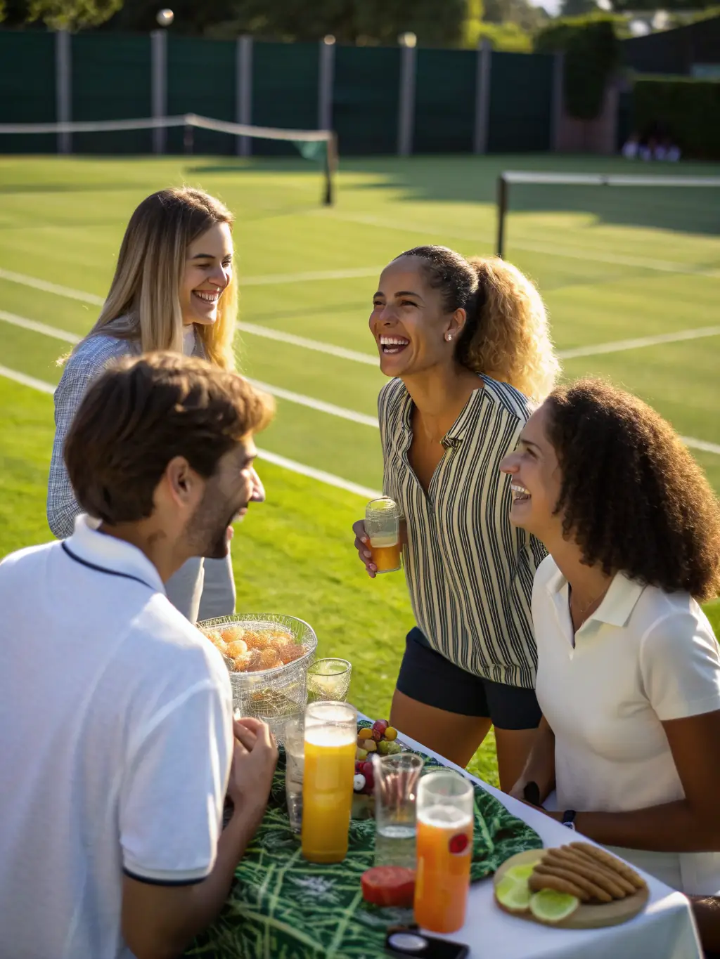 A group of tennis enthusiasts participating in a community tennis event at ASSOCIATION SPORTIVE D'ORGIBET, highlighting the social aspect of the sport.